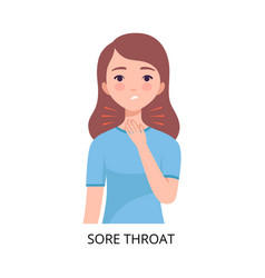 Young girl suffering from sore throat symptom of Vector Image