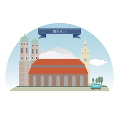 Munich skyline germany city buildings Royalty Free Vector