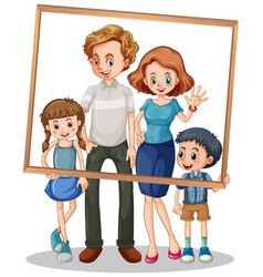 Isolated family picture with photo frame Vector Image