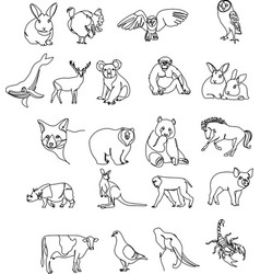 Animals set Royalty Free Vector Image - VectorStock