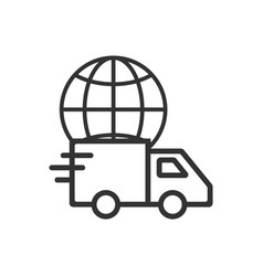 Global delivery icon flat Royalty Free Vector Image