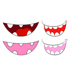 Cartoon tongue smile isolated on white background Vector Image