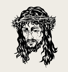 Face of the lord jesus christ Royalty Free Vector Image