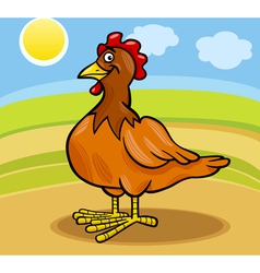 Hen farm animal cartoon Royalty Free Vector Image