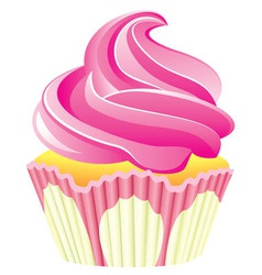 Pink cupcake Royalty Free Vector Image - VectorStock