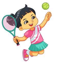 Tennis girl jump smash bw Royalty Free Vector Image