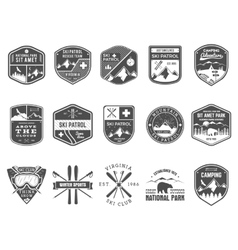 Winter sports ski club Label Vintage Mountain Vector Image