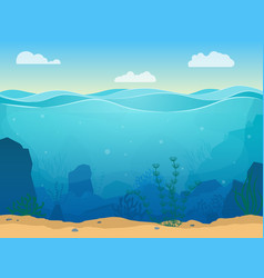 Cartoon sea underwater scene color background Vector Image