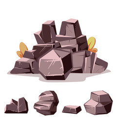 Cartoon mountain stones rocky big wall from Vector Image