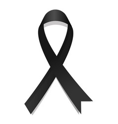 Black awareness ribbon on white background Vector Image