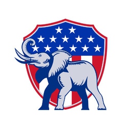 Republican Elephant Mascot Usa Flag Royalty Free Vector