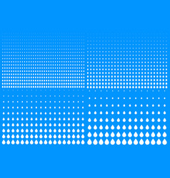 Set blue gradient halftone drip dots background Vector Image