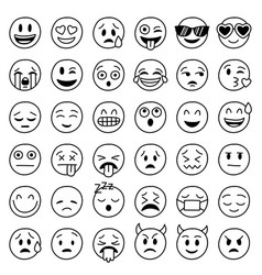 Cute Emoji Drawings Black And White Vector Images Over 600