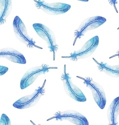 Watercolor seamless pattern with feather Vector Image