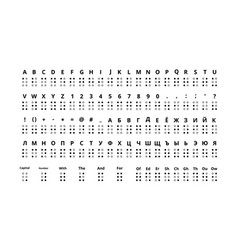 English braille alphabet letters Royalty Free Vector Image