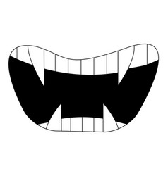 Cartoon smile mouth lips with teeth and tongue Vector Image