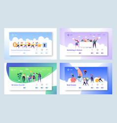 Creative business group teamwork landing page Vector Image