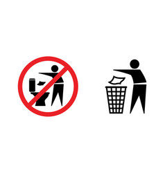 Do not litter in toilet sign Royalty Free Vector Image