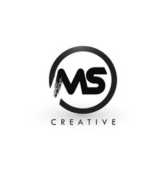 Sm brush letter logo design creative brushed Vector Image