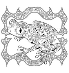 Coloring page with lizard in zentangle style Vector Image