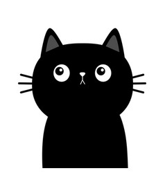 Black cat kitten kitty kitten icon cute kawaii Vector Image