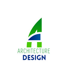 Letter A architect logo Royalty Free Vector Image