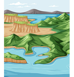 Nature scene with moutains in background Vector Image