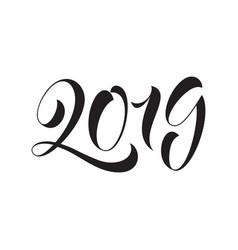 Simple isolated new year 2019 logo black Vector Image