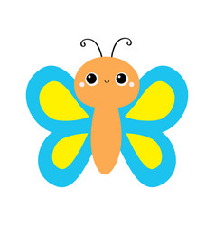 Child Wearing Costume of Yellow Butterfly Vector Image