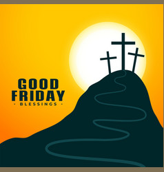 Traditional good friday crosses background Vector Image