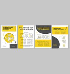 International internship guide brochure template Vector Image