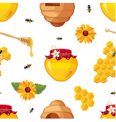 Bee producing honey Royalty Free Vector Image - VectorStock