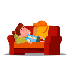 Boys and girls sleeping in bed Royalty Free Vector Image