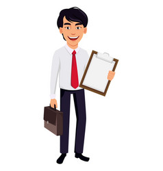 Business man cartoon character in formal suit Vector Image