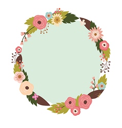 Floral wreath with roses Royalty Free Vector Image