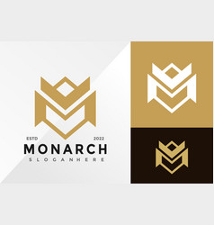 Golden letter m monarch modern logo design Vector Image