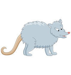 Cartoon opossum flat style Royalty Free Vector Image