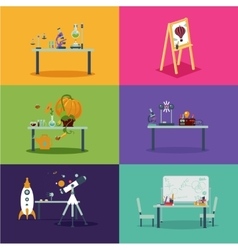 School class room Cartoon backgrounds for vector image