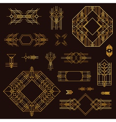 Art deco vintage frames and design elements Vector Image