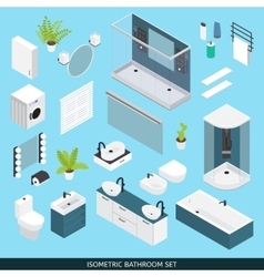 Realistic bathroom furniture set Royalty Free Vector Image