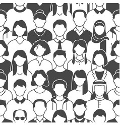 Crowd people seamless pattern Royalty Free Vector Image