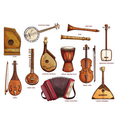 Different types of classical instruments Vector Image