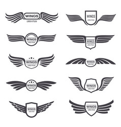 Wings logo set Royalty Free Vector Image - VectorStock