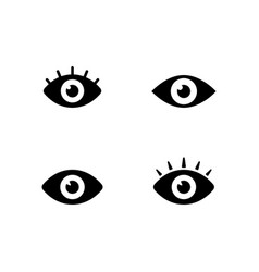 Eye icons open and closed human eyes Royalty Free Vector