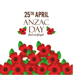 Anzac day lest we forget flower wreath natural Vector Image