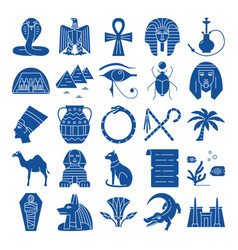 Egypt icons black Royalty Free Vector Image - VectorStock