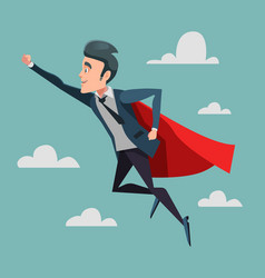 Cartoon flying super hero Royalty Free Vector Image