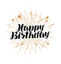 Happy birthday handwritten text with lettering Vector Image