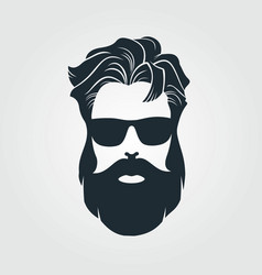 Bearded men hipster face Royalty Free Vector Image