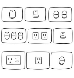 Set electric switch and plug Royalty Free Vector Image